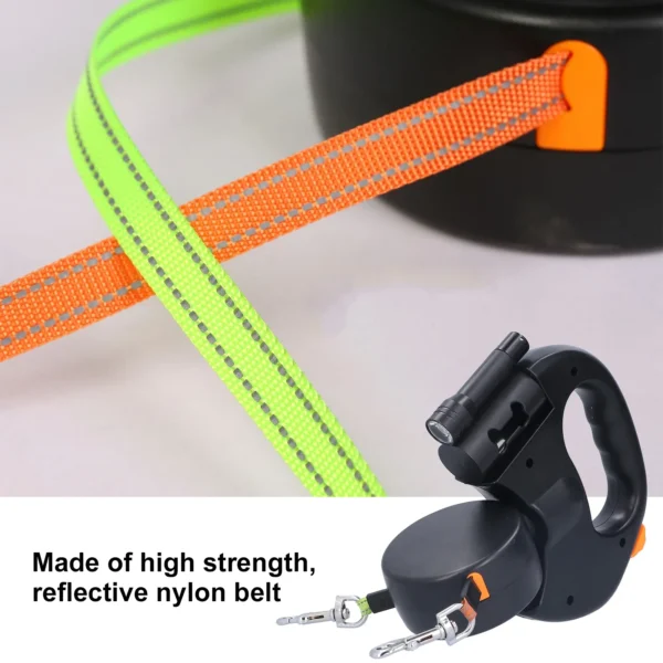2-in-1 Retractable Pet Leash with Flashlight & Bag Holder - Image 3