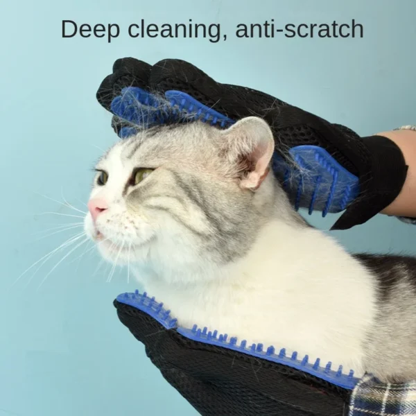 Pet Grooming Gloves – Hair Remover & Bath Brush for Dogs & Cats - Image 2