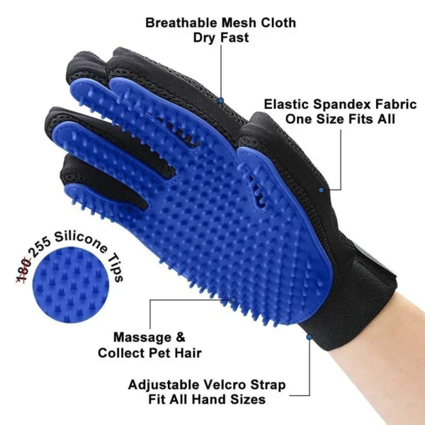 Pet Grooming Gloves – Hair Remover & Bath Brush for Dogs & Cats - Image 3