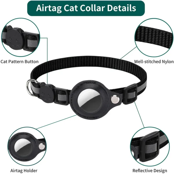 Cat Collar with AirTag Holder - Image 2