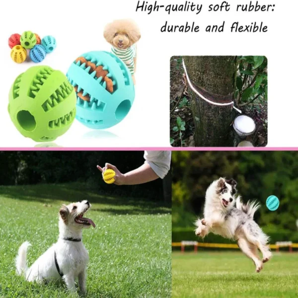 Interactive Dog Toy Ball – Rubber Chew & Treat Feeder - Image 2