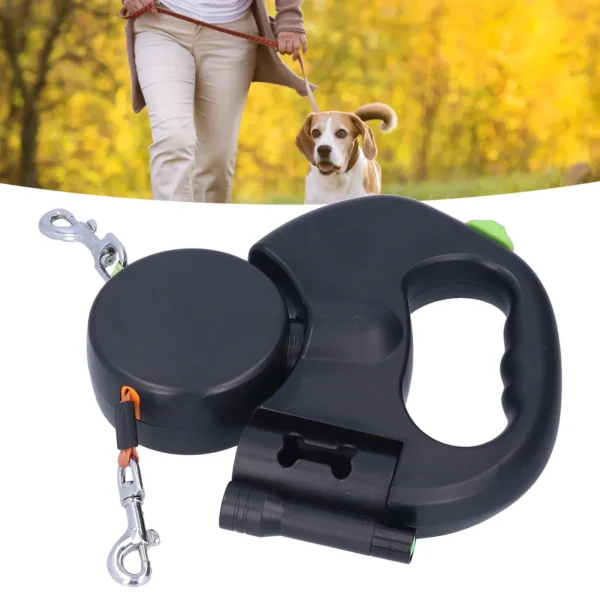2-in-1 Retractable Pet Leash with Flashlight & Bag Holder - Image 4