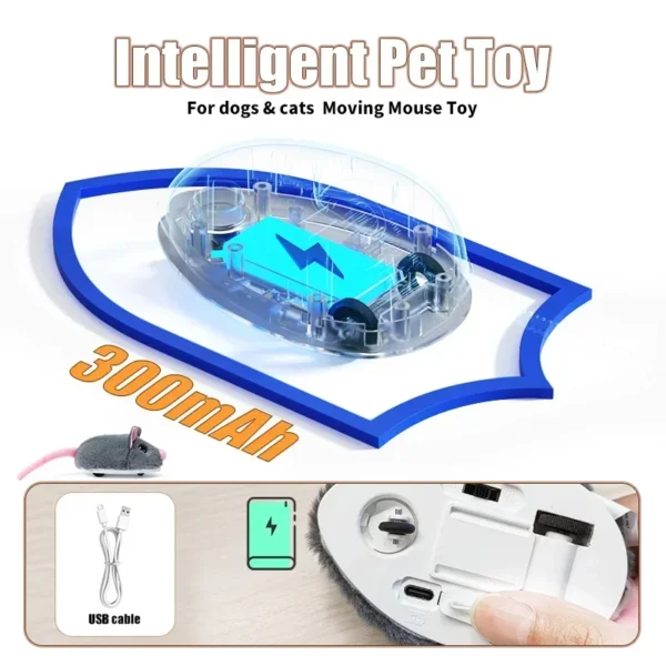 Electric Interactive Mouse Toy – Fast Moving Plush for Cats - Image 2
